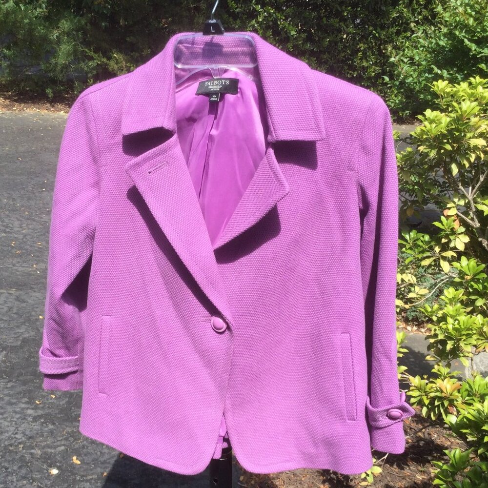 Talbots Prettyppurpoleink Raglan Jacket - image 1